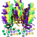 Mardi Gras Masks & Tattoos Set, 72 Piece