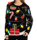 String lights ugly sweater with light bulbs (Women)