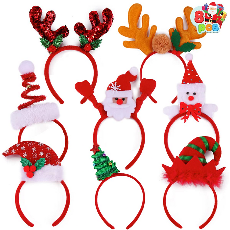 Christmas Headbands With 3d Hat Designs, 4 Pcs