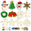 48 Pack Wooden Ornaments Craft Kit