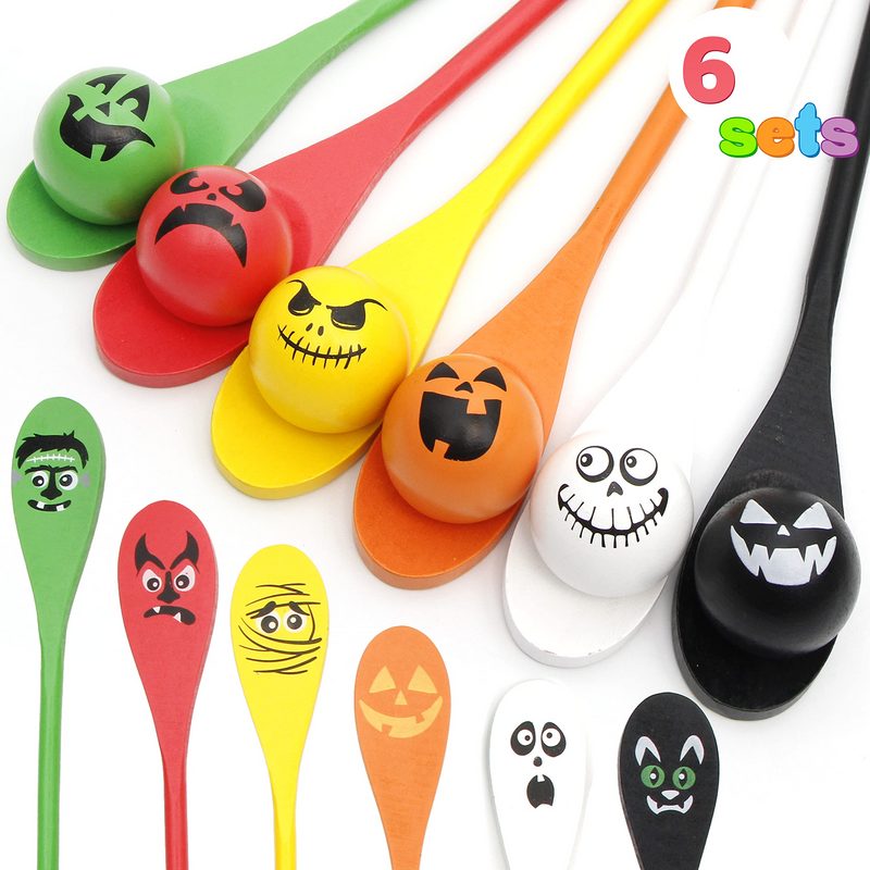Egg and Spoon Race Game, 6 Pcs