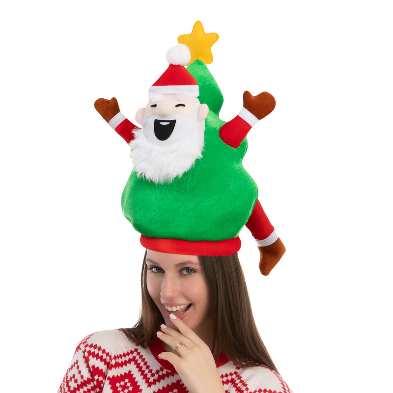 Plush Christmas Santa Tree Hat