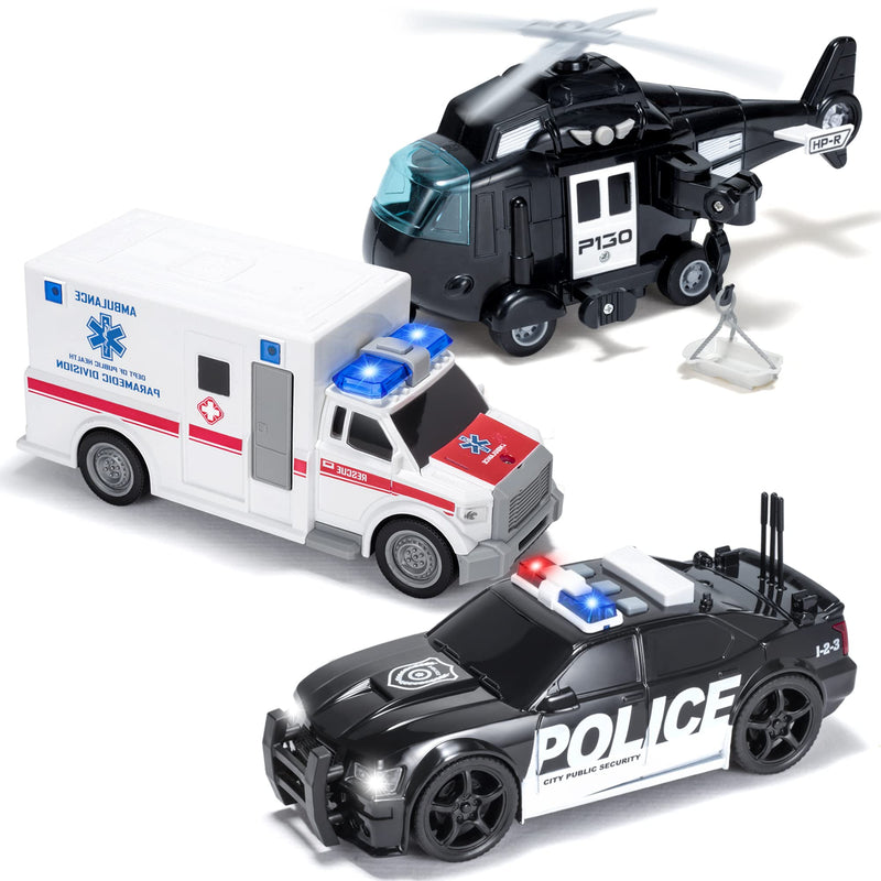 3 Pcs City Hero Police Vehicle Toy Set