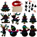 Rainbow Color Scratch Christmas Ornaments