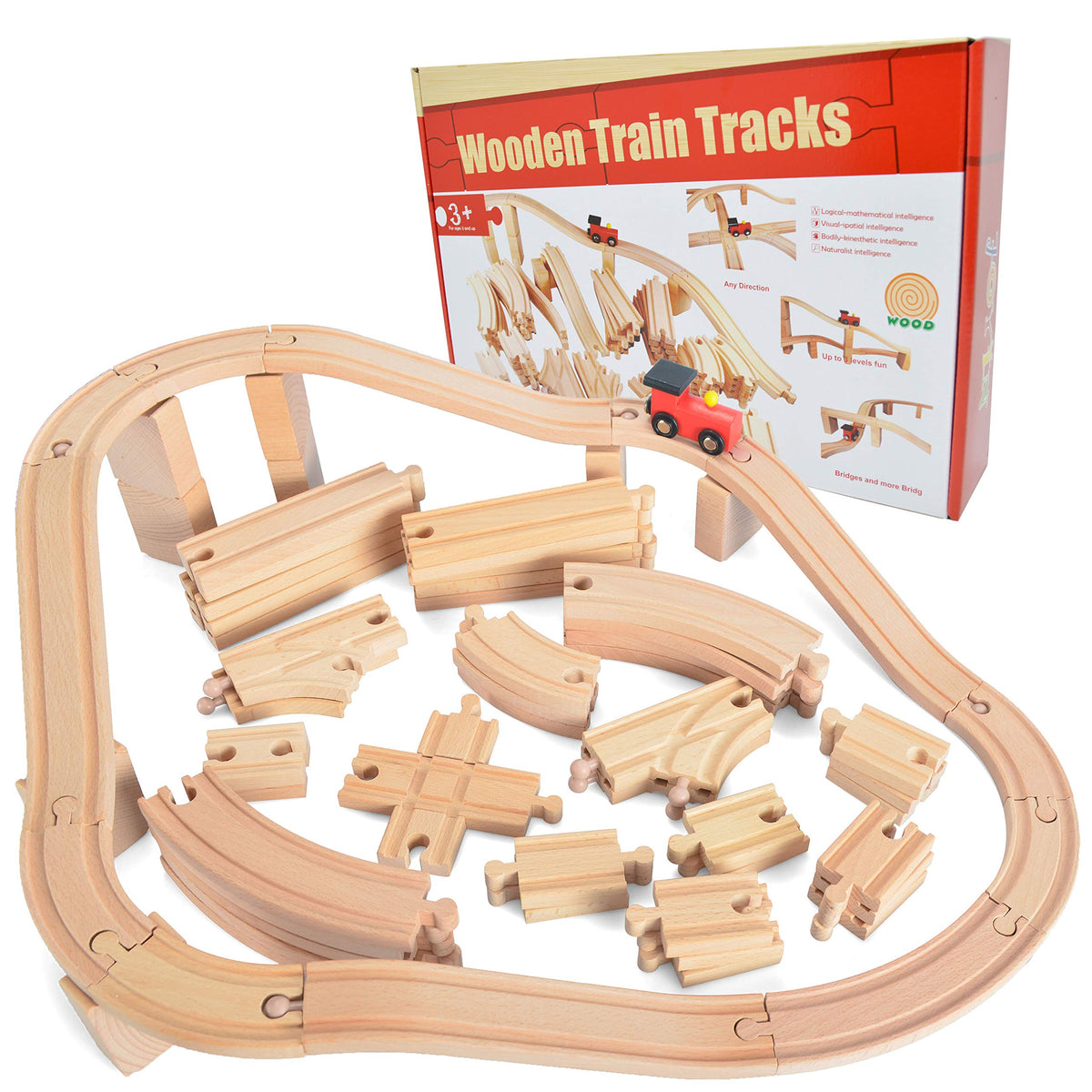 Wooden factory train tracks