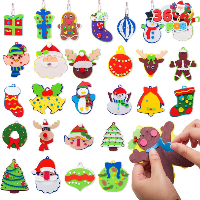 Christmas Ornaments Craft Kits, 36 Pack