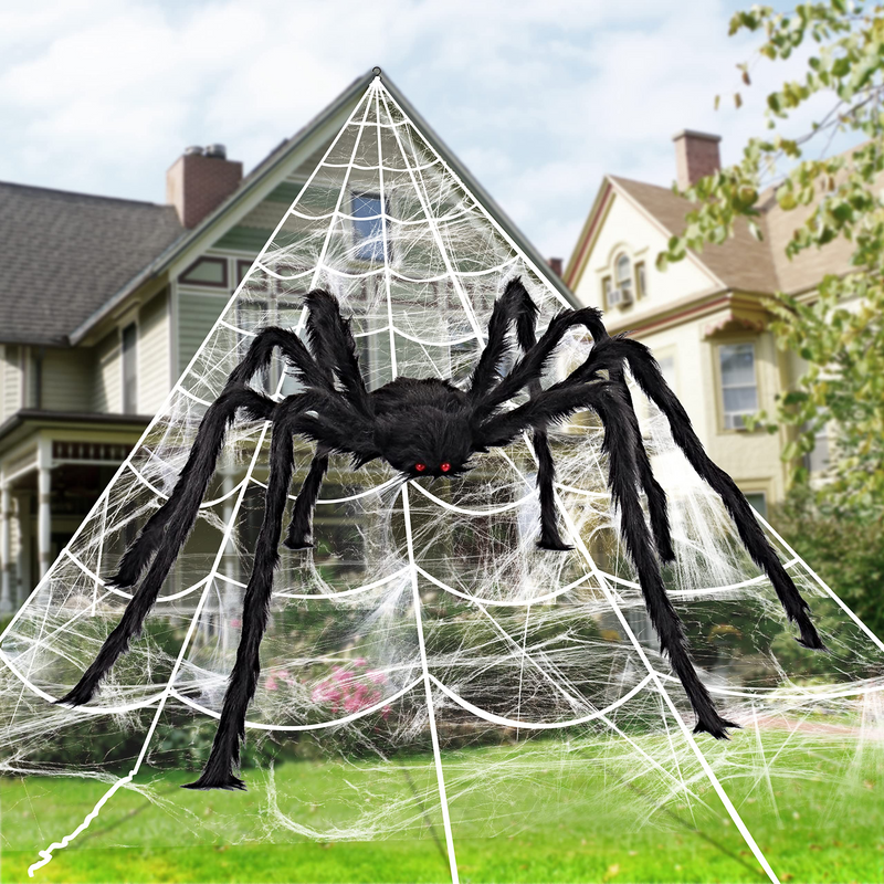 Giant Spider Web Set With 5 Ft Spider