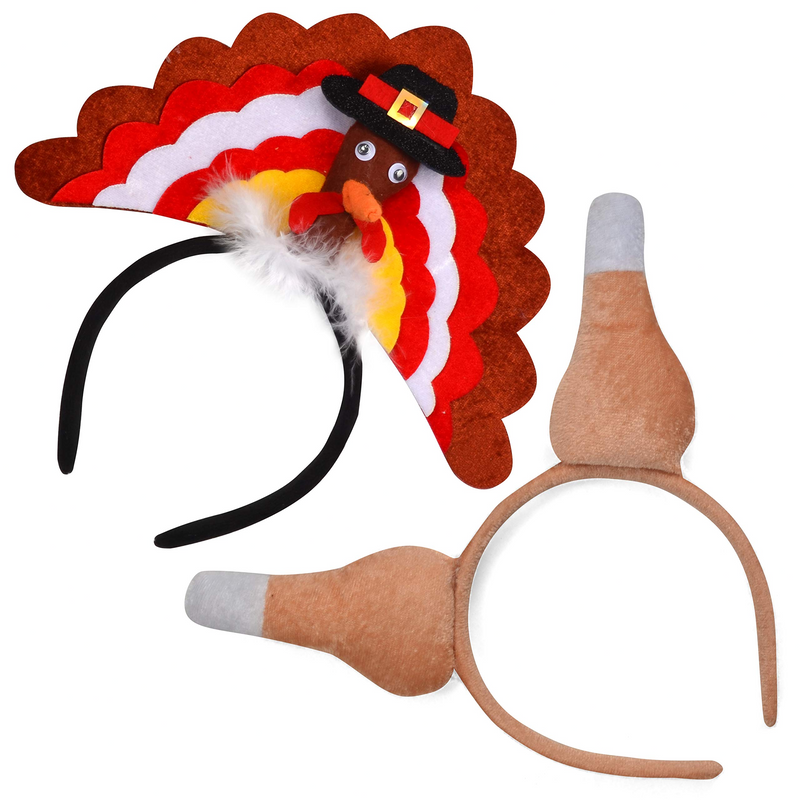 Turkey and Drumstick Headbands, 2 Pack