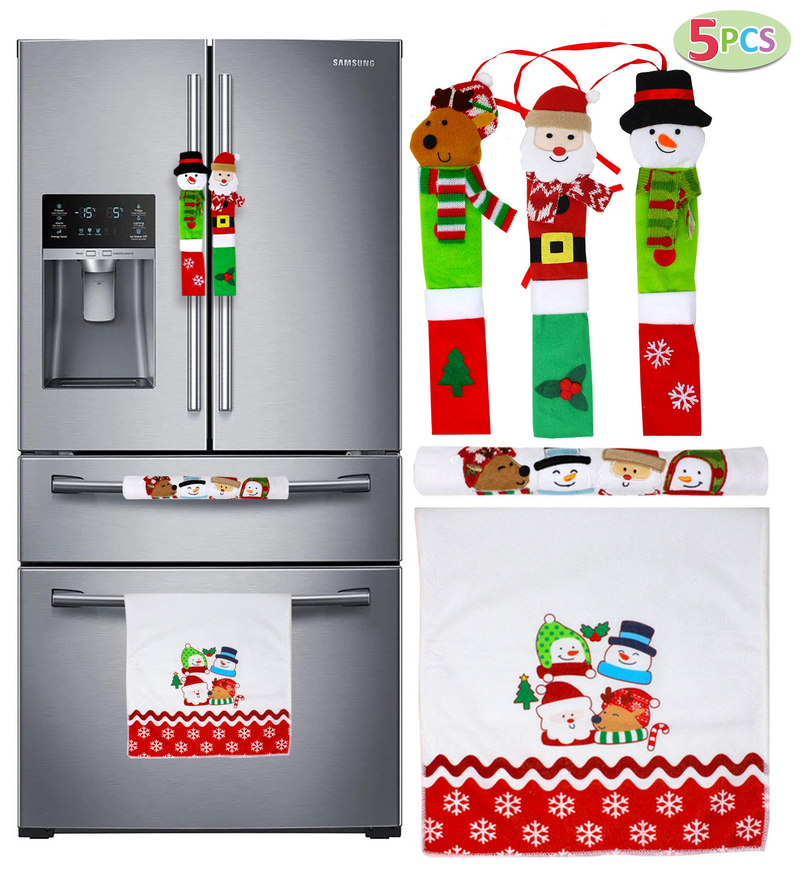 Christmas Kitchen Appliance Handle Covers, 5 Pcs