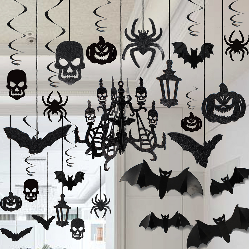Halloween Party Gothic Swirls And Wall Decorations Set