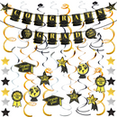 Banner "Congrats Grad" + Hanging Decor, 19 pcs
