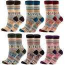 Vintage Winter Cozy Crew Socks, 6 Piece