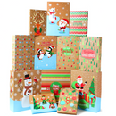 Kraft Alike Assorted 3 Dimensions Shirt Gift Set of Boxes with Cute & Generic Design Set with Stickers, 24 Pcs