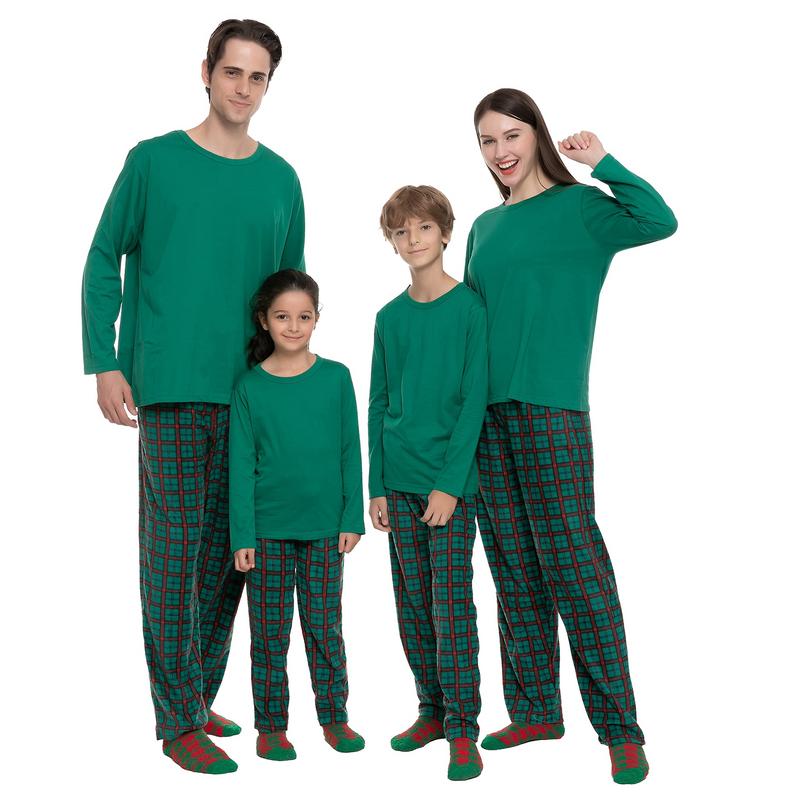 Men Green Plaid Pajamas