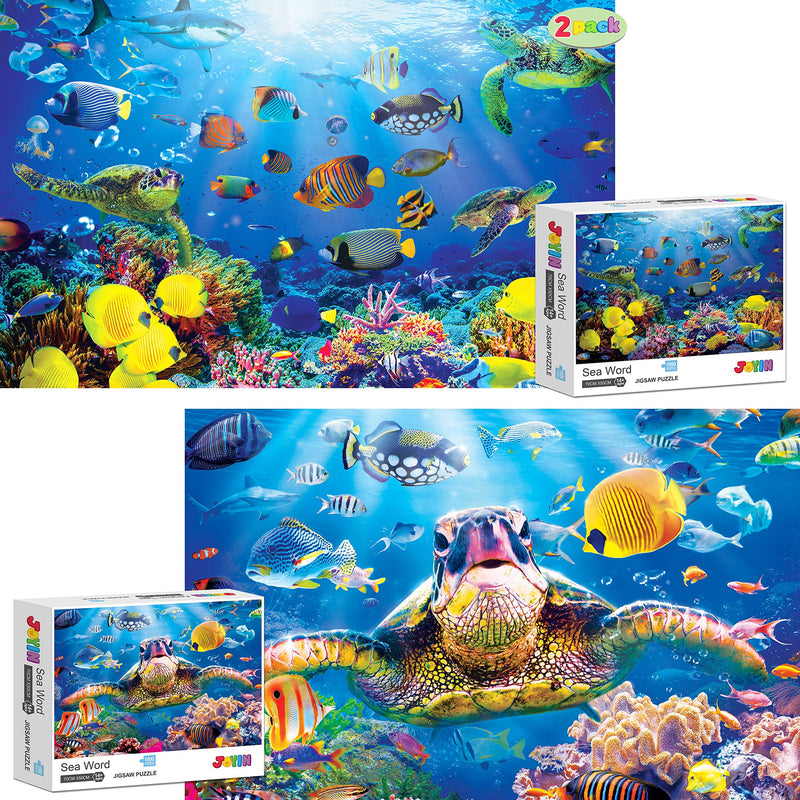 1000 Piece Jigsaw Puzzle Occean Themed Theme, 2 Pack