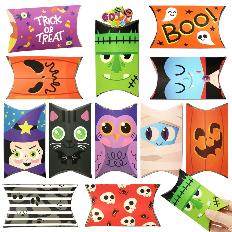 Halloween Goodie Pillow Set of Boxes, 60 Pcs