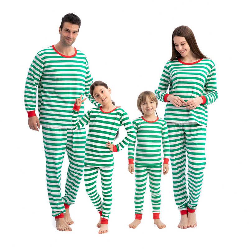 Men Christmas Green Stripe Family Matching Pajama