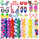 Luau Leis with Eye Glasses, 24 pcs
