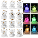 Spun Glass Angel Ornaments With Led Lights, 12-piece Set