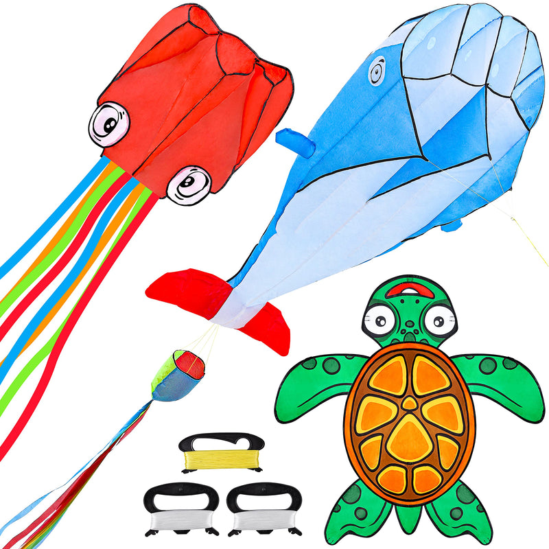 3 Packs Ocean Kite Set (Octopus, Whale, Turtle)
