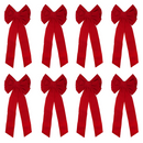 26in Pack Red Velvet Bows, 8 Pcs
