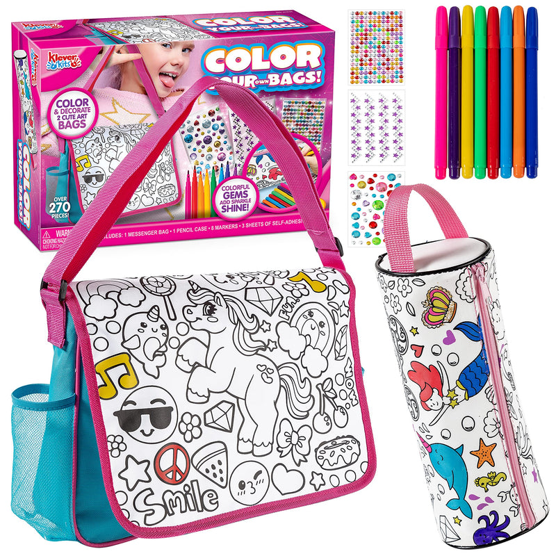 KLEVER KITS - Color Your Own Messenger Bag and Pencil Case