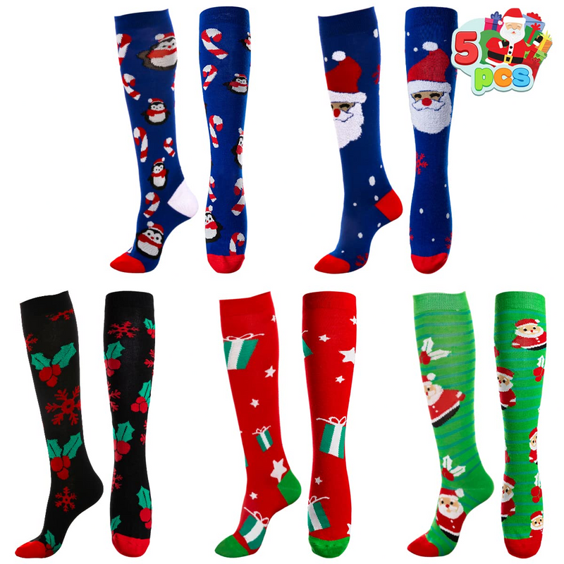 Women's Colorful High Socks, 5 Pairs