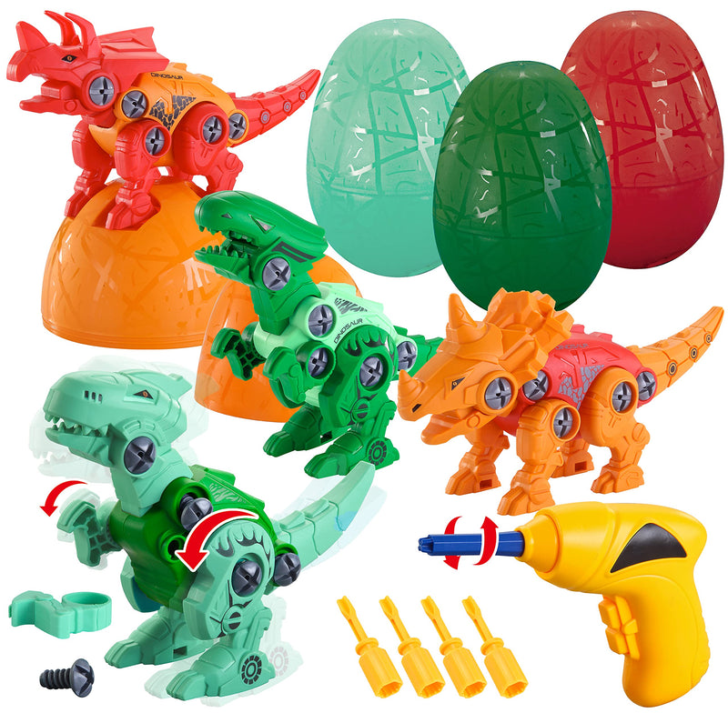 Take Apart Dinosaurs In Egg with Electric Drill, 4 Pack