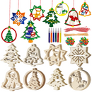 Christmas  Wooden Hanging Ornaments Craft Kit, 48 Pcs