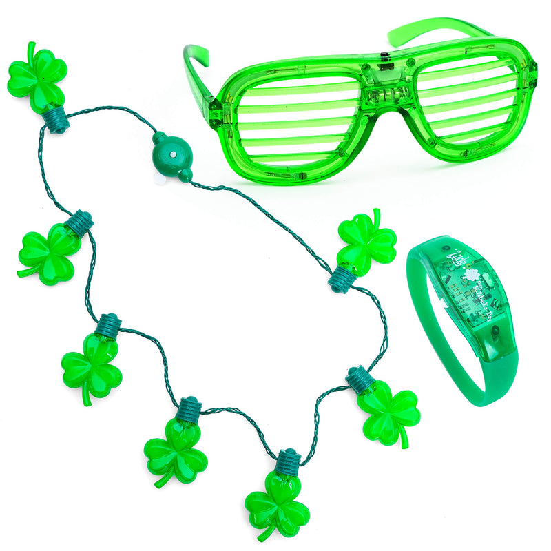 St. Patrick's Day Led Shamrock Necklace