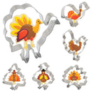 Thanksgiving Turkey Cookie Cutter Set, 6 pcs