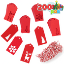 Red Kraft Paper Gift Tags, 200 Pcs