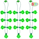 3 Pcs St Patrick's Day LED Shamrock Necklaces with 7 Bulbs