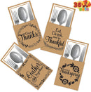 Thanksgiving Turkey Cutlery Decorative Utensil Holder, 36 Pieces