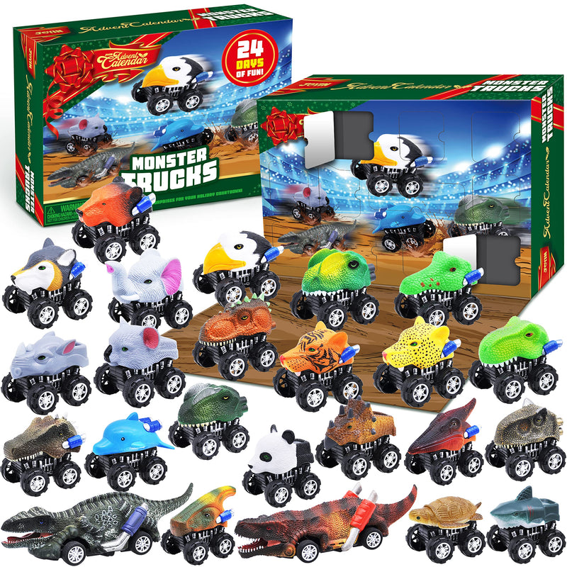 Christmas Advent Calendar with Monster Truck Toys Set