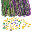 Mardi Gras Beaded Necklace Temporary Tattoos