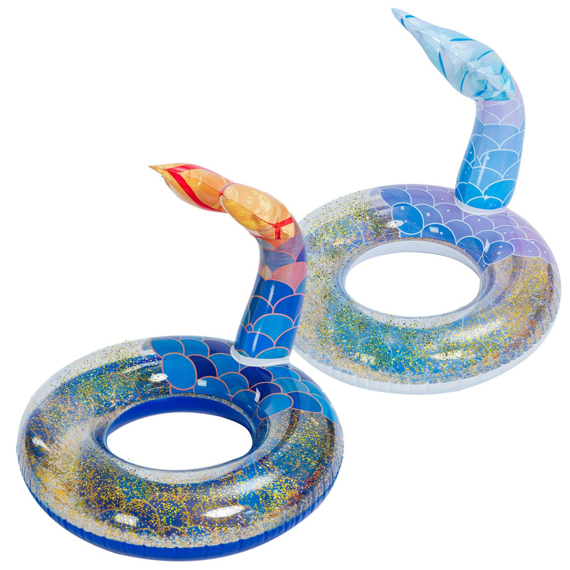 SLOOSH - 39in Mermaid Tail with Glitters Pool Float, 2 Pcs