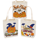 Big Halloween Canvas Tote Bags, 3 Pcs