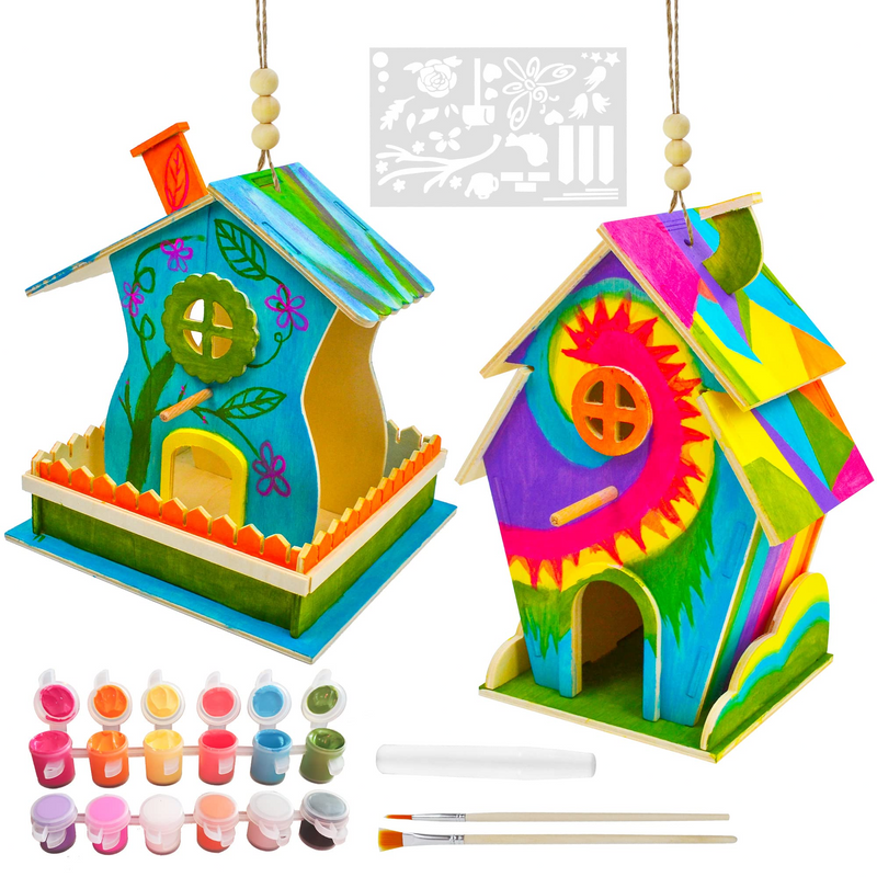 KLEVER KITS - DIY Wooden Birdhouse & Feeder Set