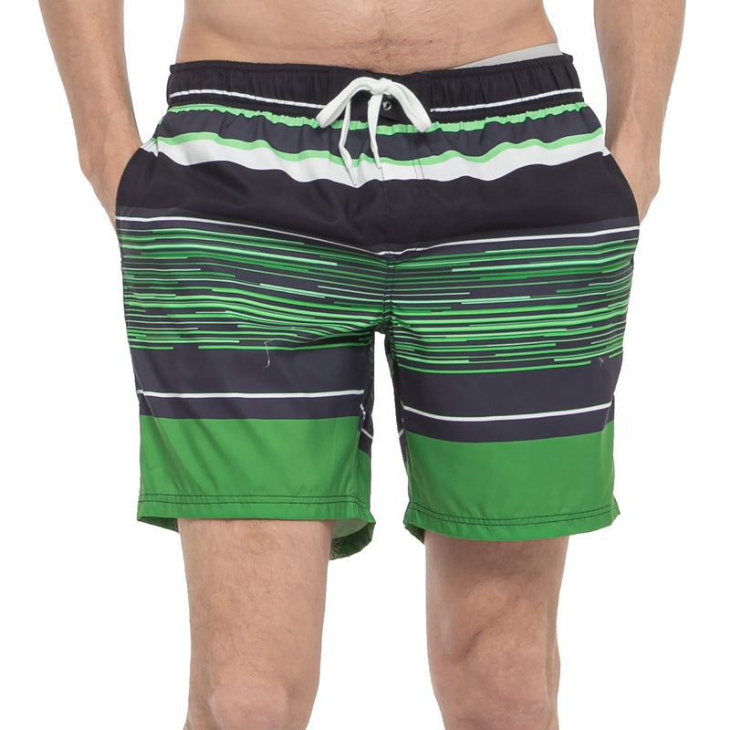 Men Swim Trunk (Green Striped)