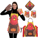 Thanksgiving Kitchen Linens Set with Apron, 3 Pcs