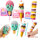 6Pcs Squishy Pen with Valentines Day Cards for Kids-Classroom Exchange Gifts