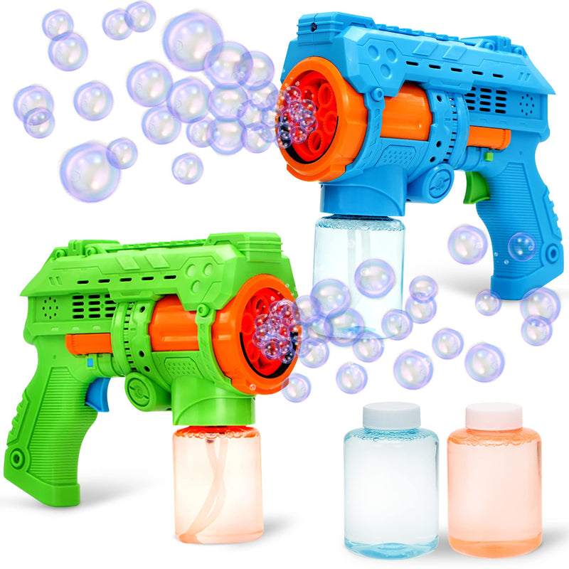 2 Music Bubble Guns with 2 Bottles Bubble Refill Solution