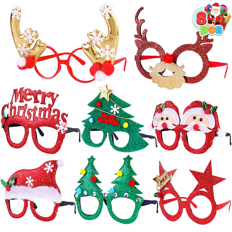 Christmas Party Fancy Glasses, 8 Pack