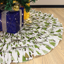 Christmas Burlap Ruffle Trim Tree Skirt