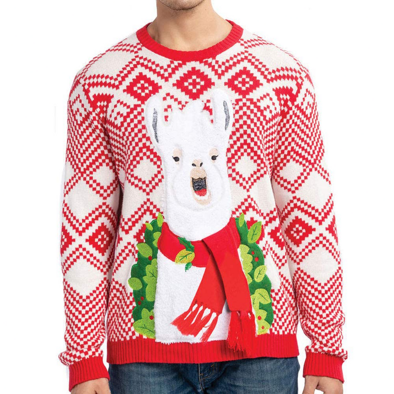 Christmas Sweaters Men s Ugly Sweater Fuzzy Llama Alpaca
