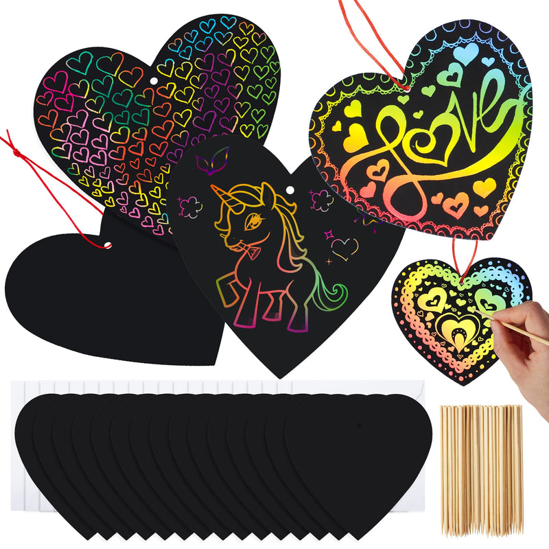 60Pcs Valentines Day Gifts Cards with Scratch Heart
