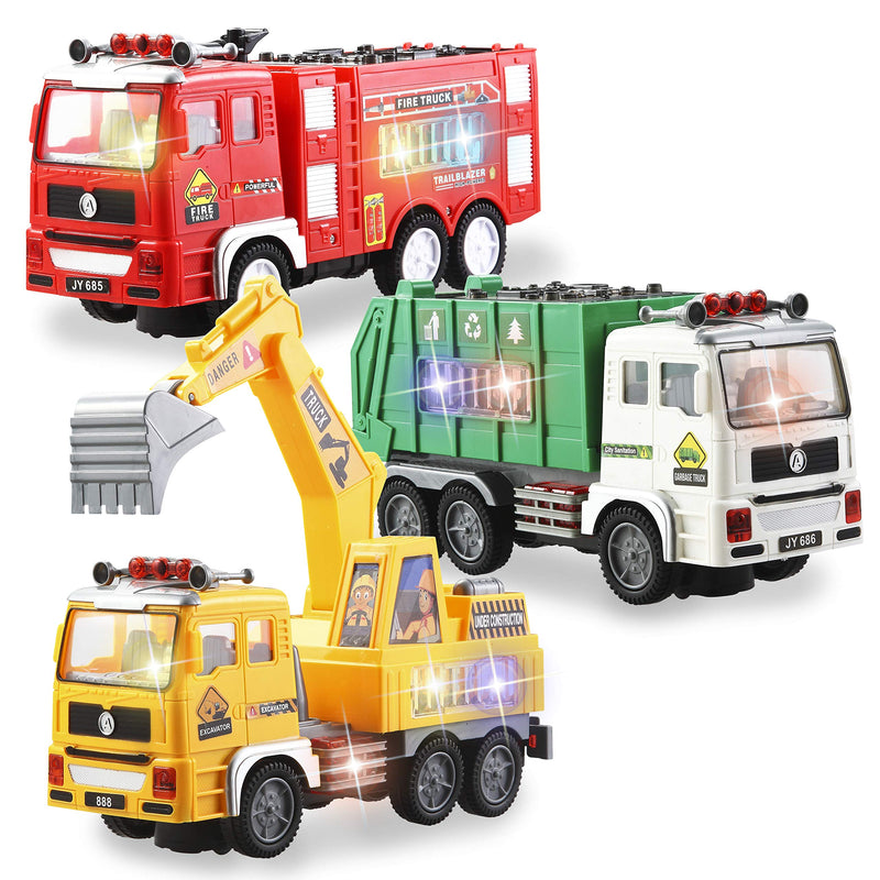 3 In 1 City Heroes Auto Moving-around Siren Car Toys