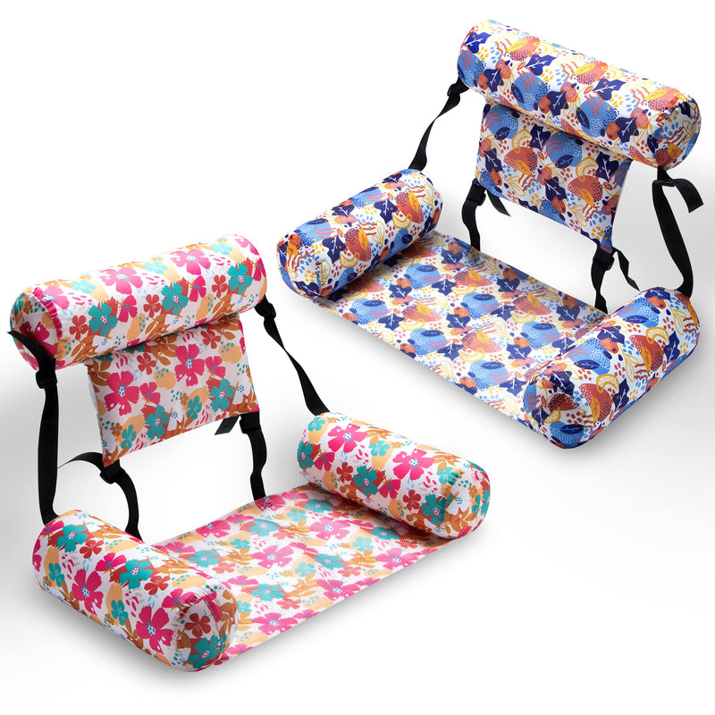 SLOOSH - Flower Pattern Water Floating Chair, 2 Pack