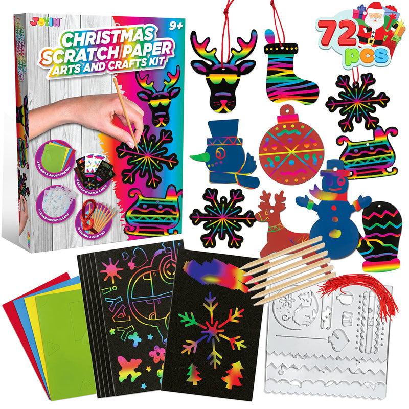 72 Piece Christmas Scratch Paper and Crafts Kit